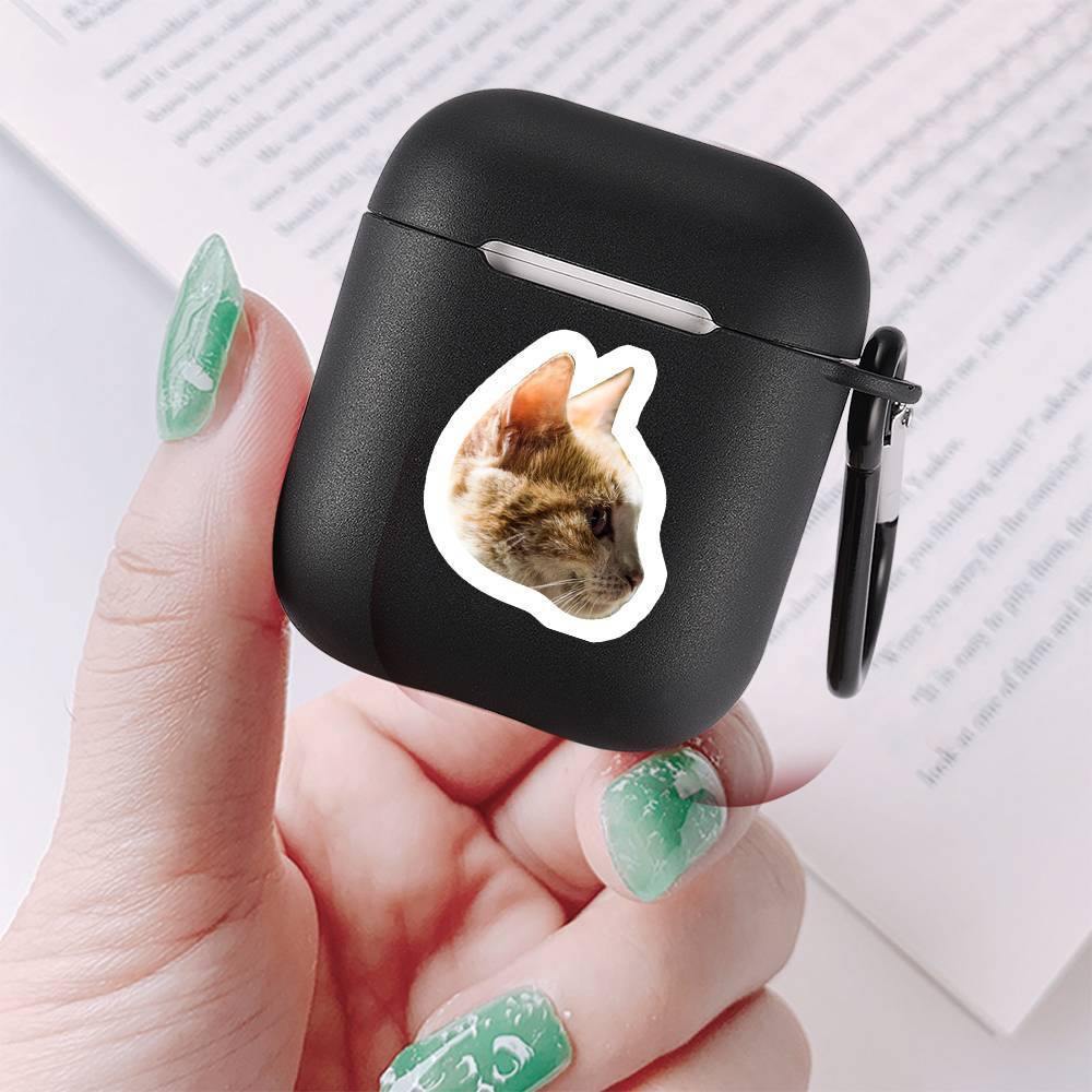 Custom Photo Airpods Case Cute Cat Earphone Case Black - Avatar - soufeelus