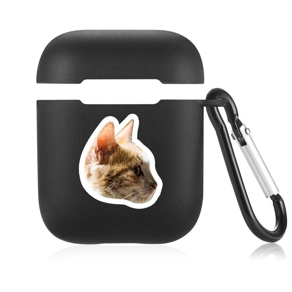 Custom Photo Airpods Case Cute Cat Earphone Case Black - Avatar - soufeelus