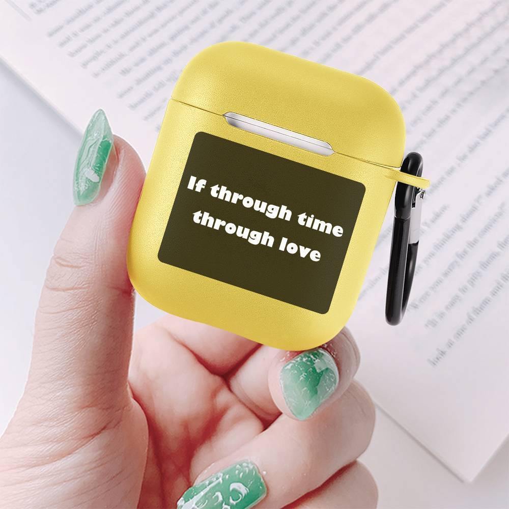 Engraved Airpods Case Earphone Case Yellow - soufeelus