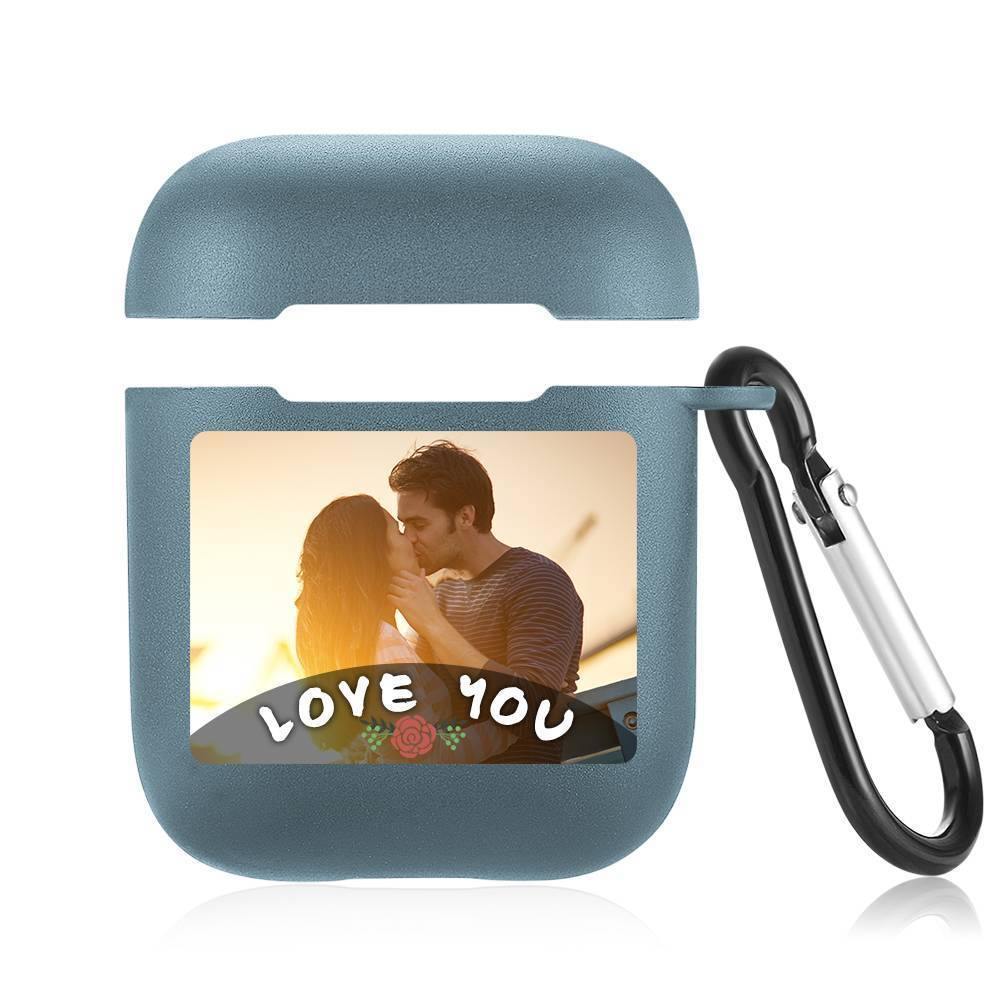 Custom Photo Airpods Case Earphone Case Blue Couple's Keepsake Gift - Avatar - soufeelus