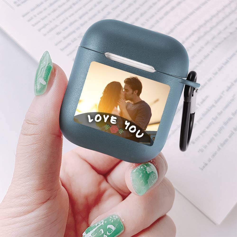 Custom Photo Airpods Case Earphone Case Blue Couple's Keepsake Gift - Avatar - soufeelus