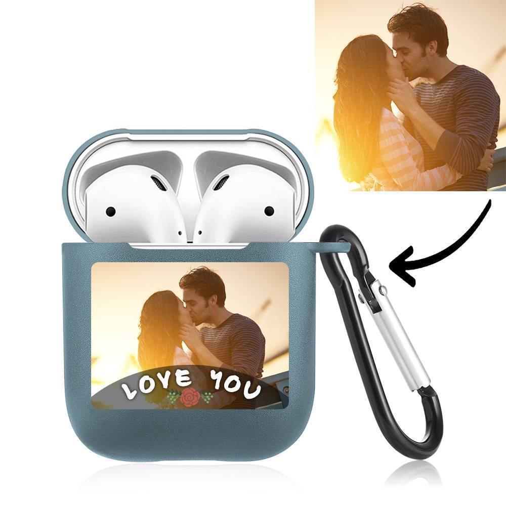 Custom Photo Airpods Case Earphone Case Blue Couple's Keepsake Gift - Avatar - soufeelus