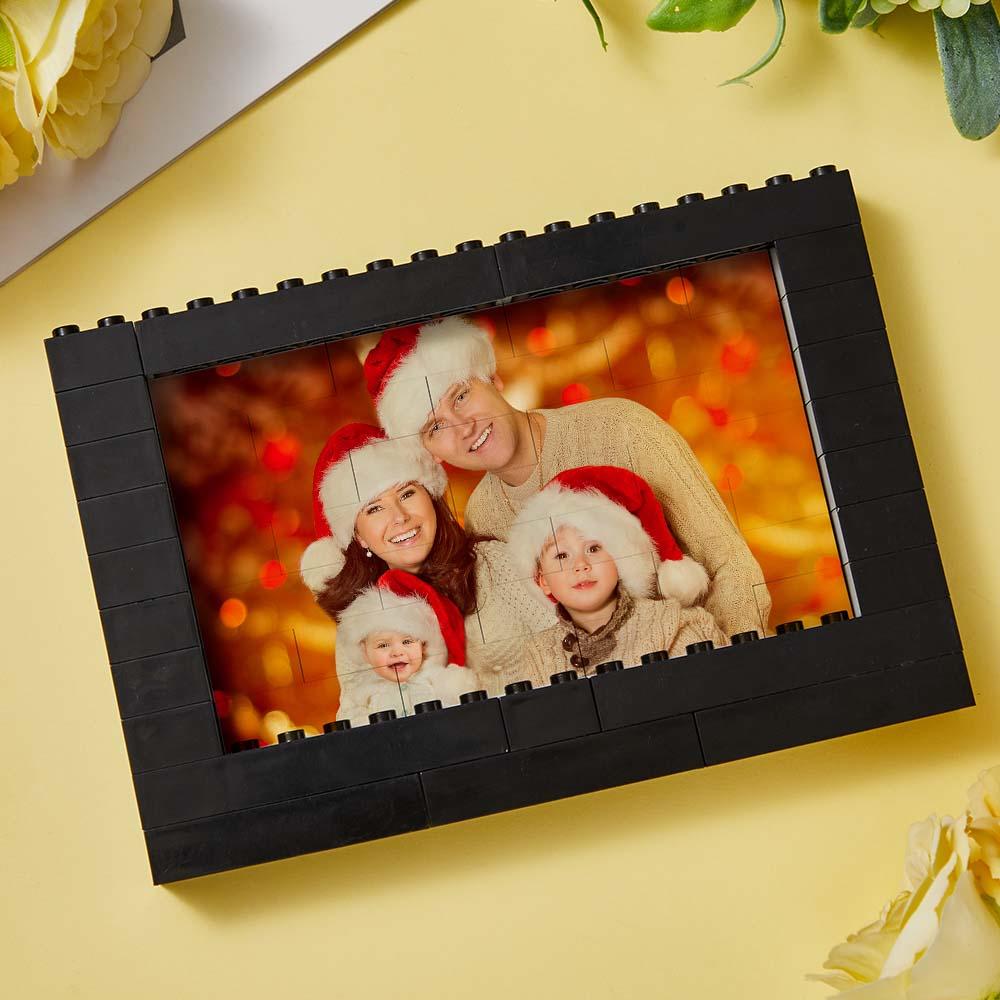 (Frame Only, No Text) DIY Vertical Rectangle Building Brick Frame Material Package Black 19*24cm