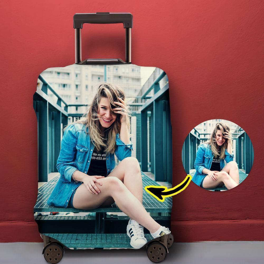 Custom Photo Luggage Cover Suitcase Protector - soufeelus