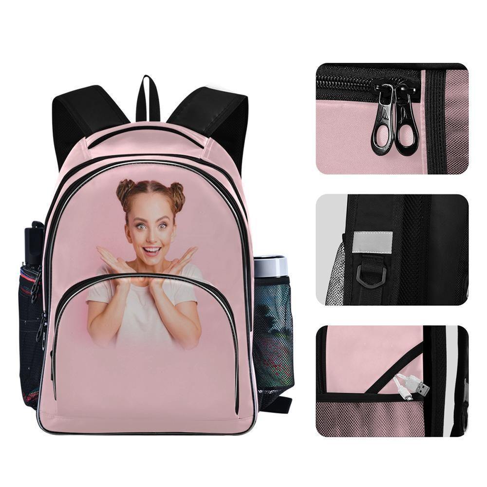 Photo Backpack Beautiful Girl - soufeelus