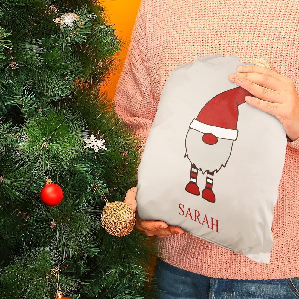 Custom Engraved Bag Santa Drawstring Bag Christmas Sack Gift Bag