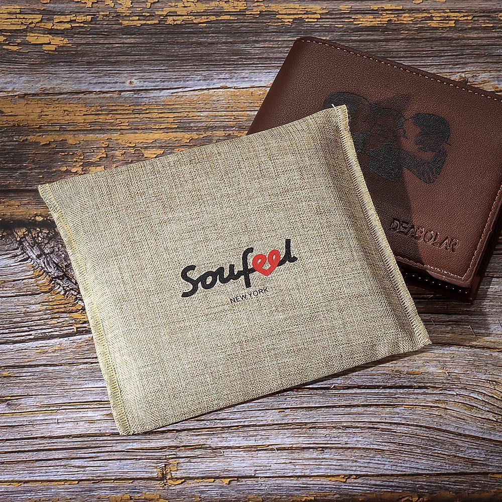 Linen Short Wallet Bag Gift for Her/Him - soufeelus