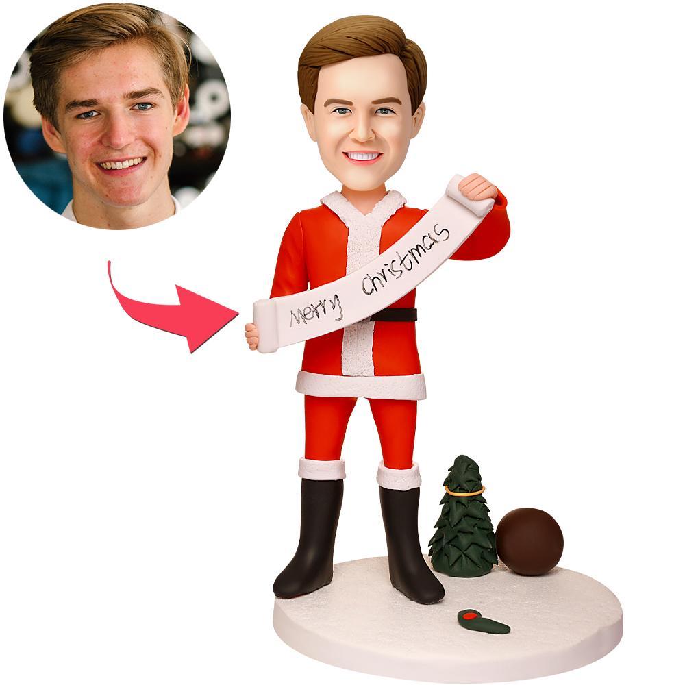 Merry Christmas - Custom Bobblehead Christmas Men With Engraved Text