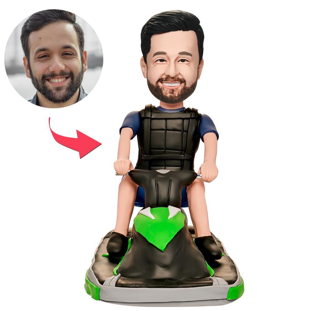 Men's Motorboat Custom Bobblehead With Engraved Text -
