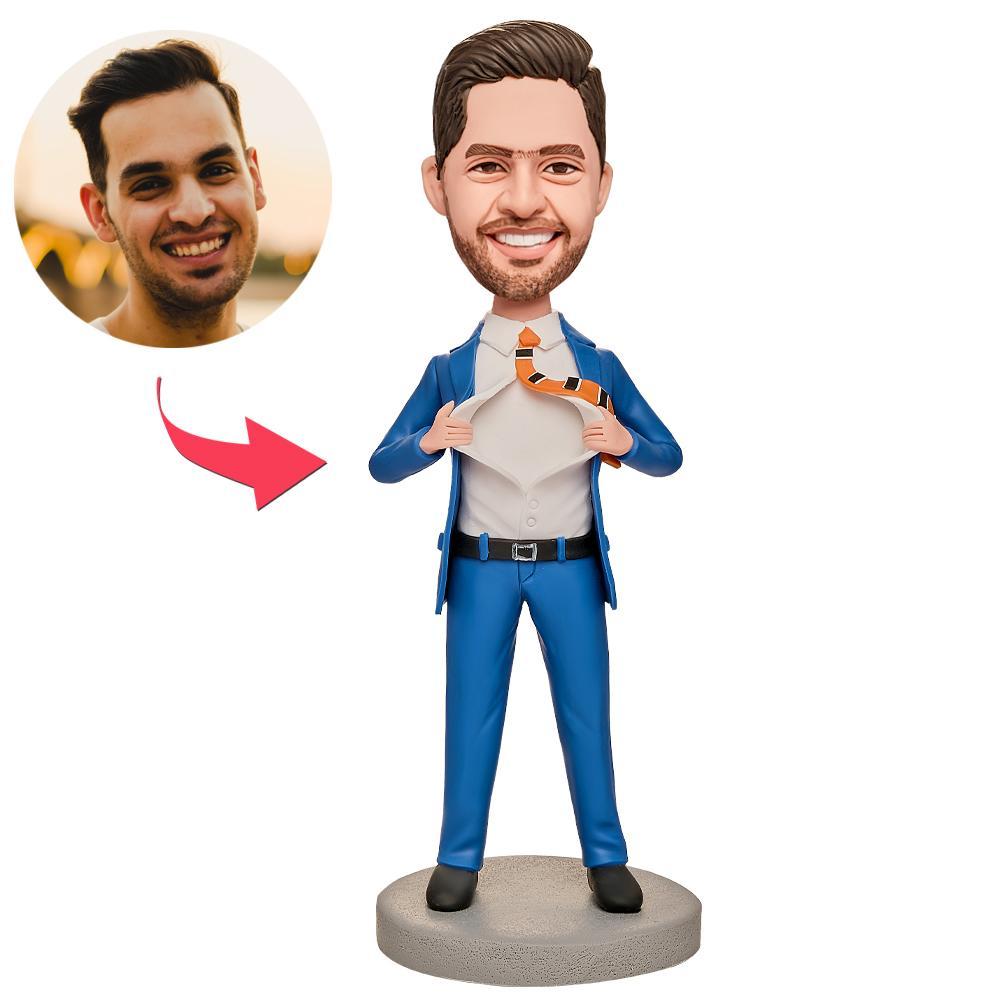 Business Man Custom Bobblehead With Engraved Text - 