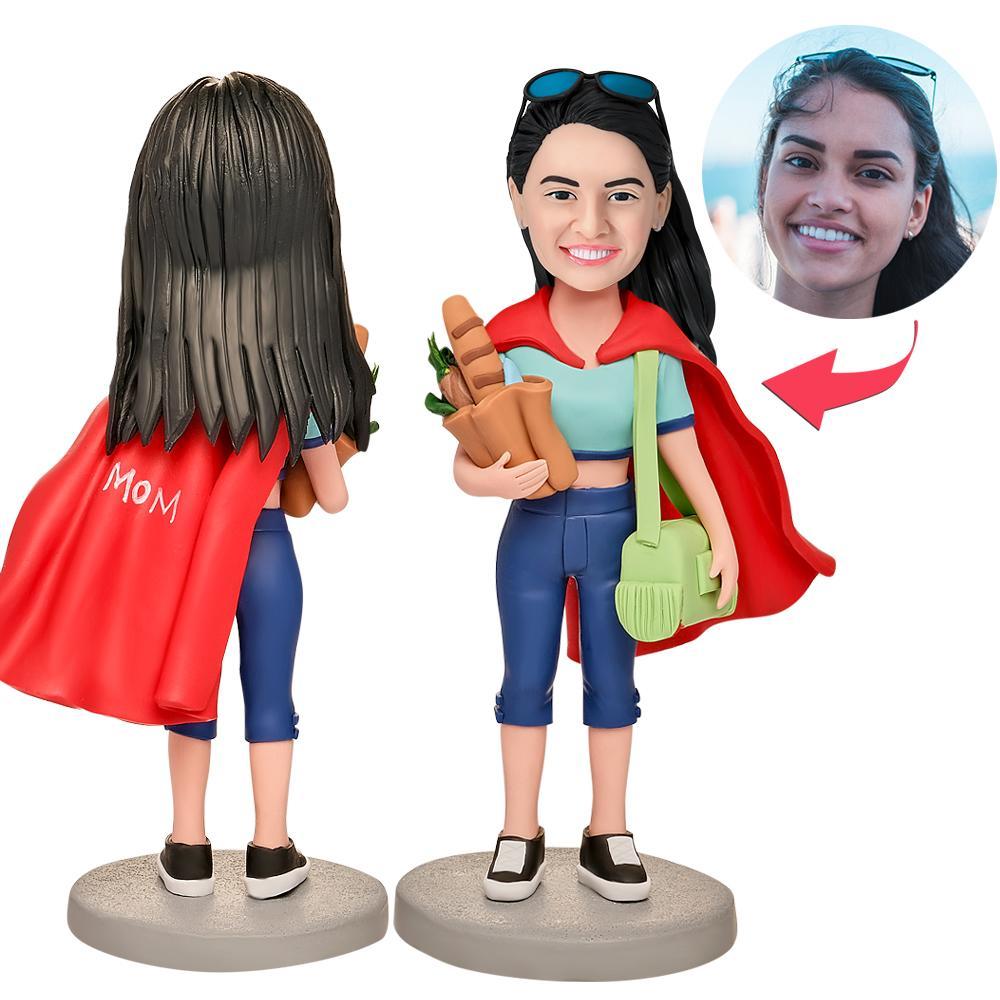Mother's Day Gift Busy Mom Custom Bobblehead with Engraved Text -