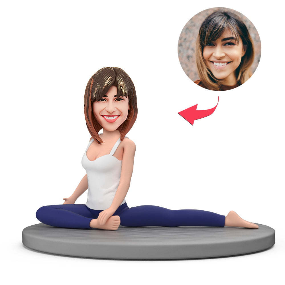 Yoga Woman Funny Gifts Custom Bobblehead with Engraved Text - soufeelus