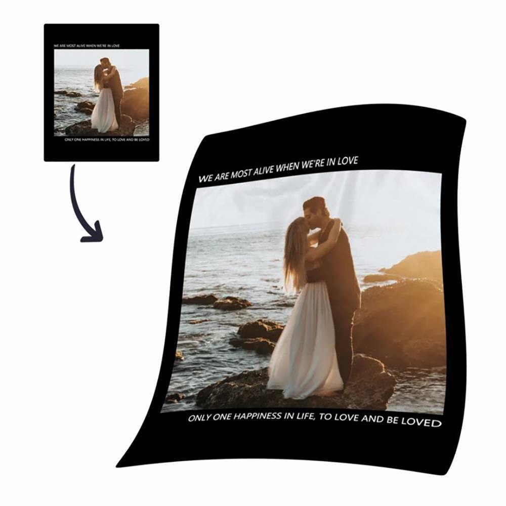 Photo Fleece Blanket with Engraving - soufeelus