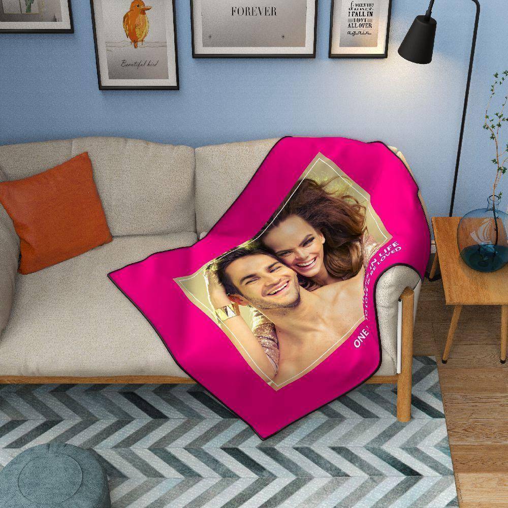 Photo Fleece Blanket with Engraving - soufeelus
