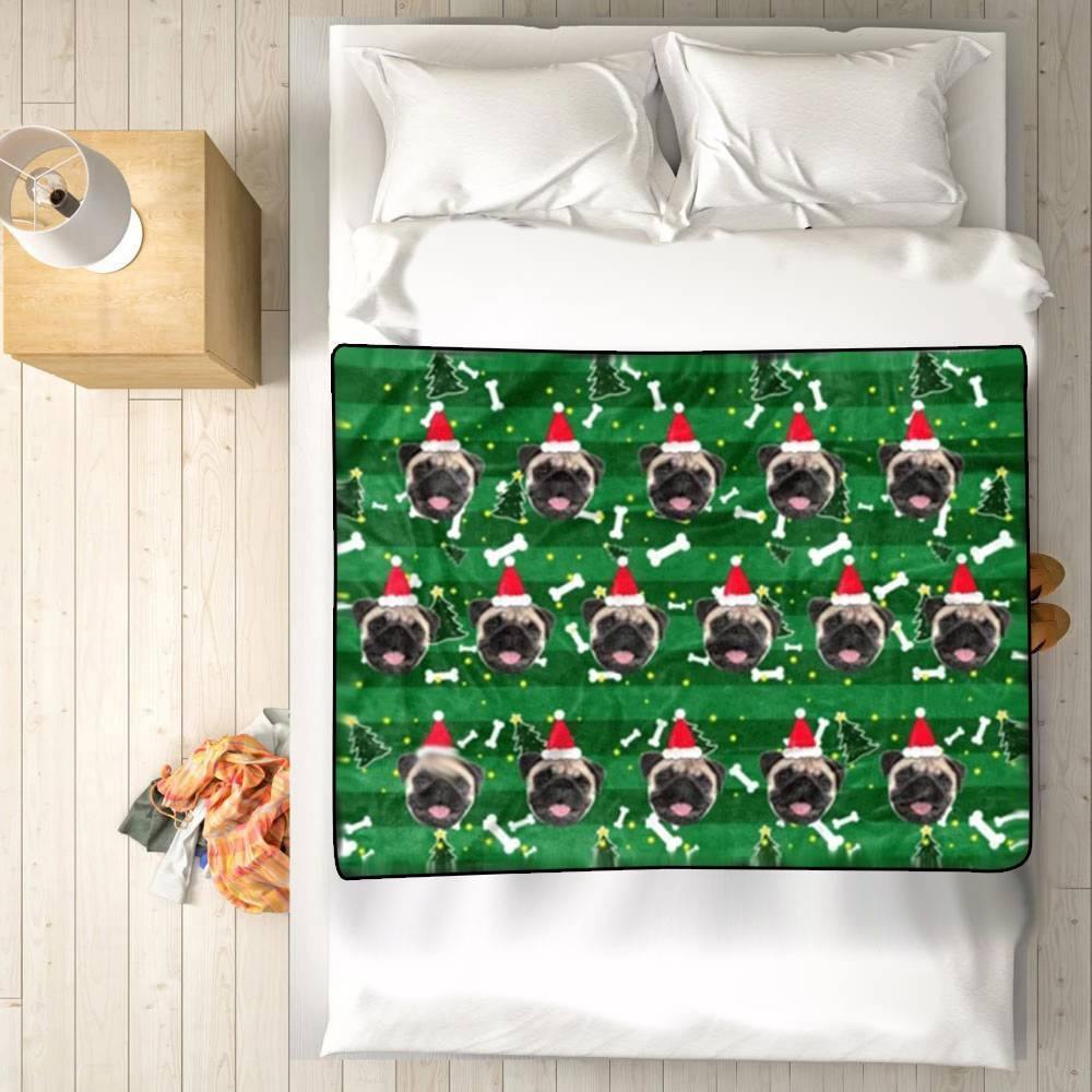 Custom Blankets Personalized Pet Photo Dog Blanket Christmas Blanket - soufeelus