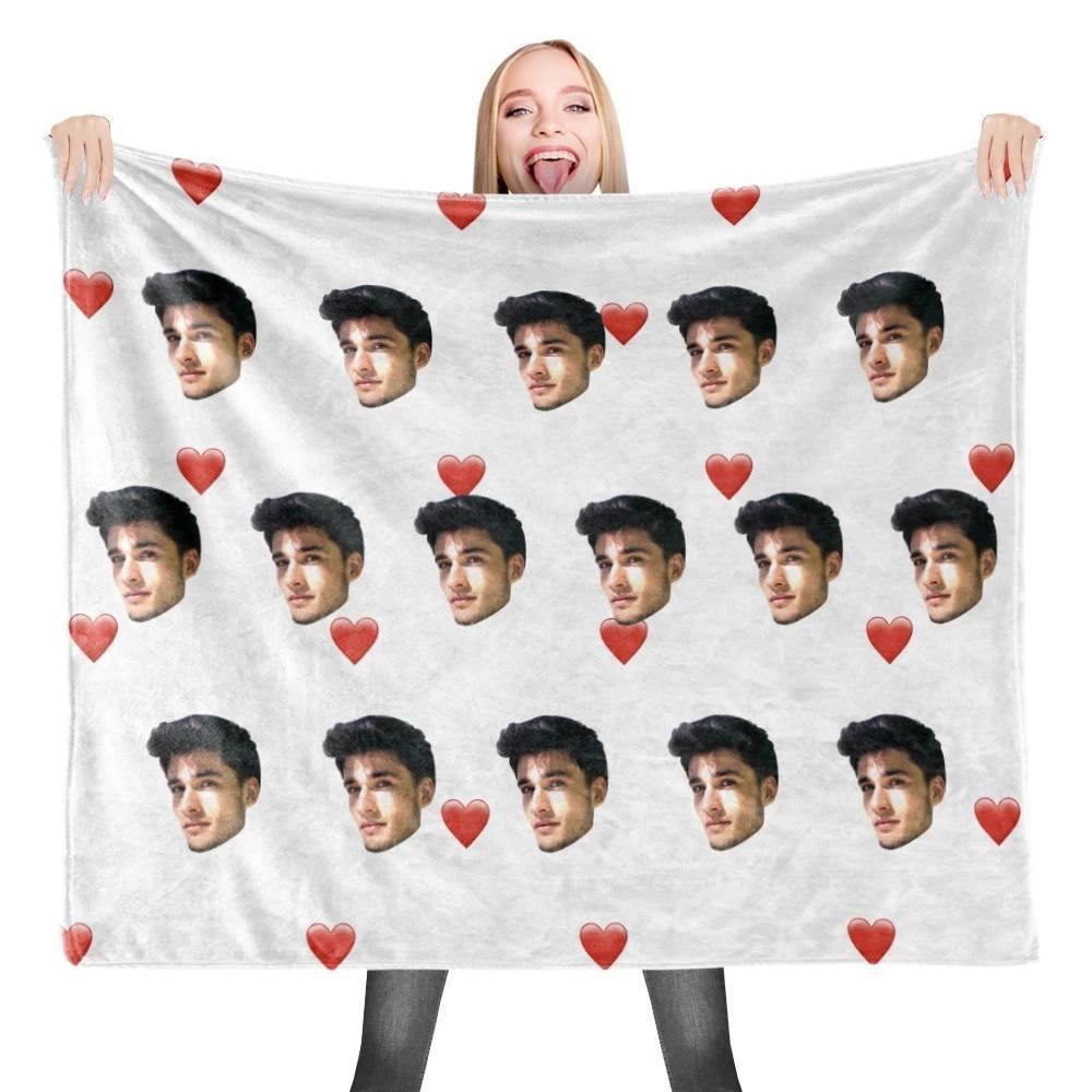 Personalised Photo Blankets Face Photo Blanket with Little Heart - soufeelus