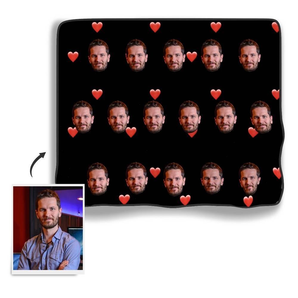 Personalised Photo Blankets Face Photo Blanket with Little Heart - soufeelus