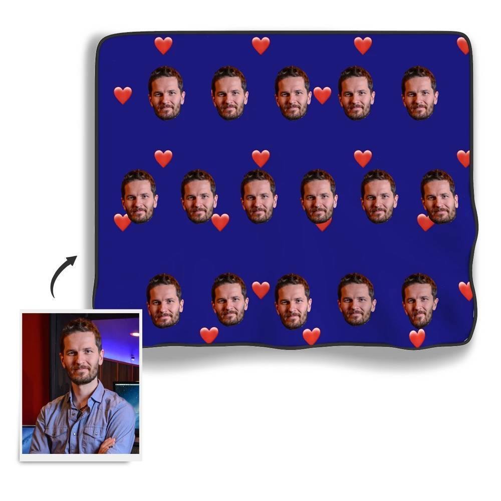 Personalised Photo Blankets Face Photo Blanket with Little Heart - soufeelus