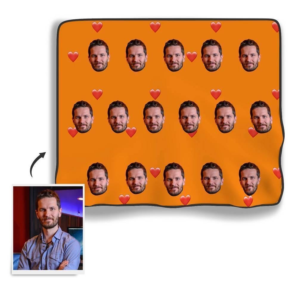 Personalised Photo Blankets Face Photo Blanket with Little Heart - soufeelus