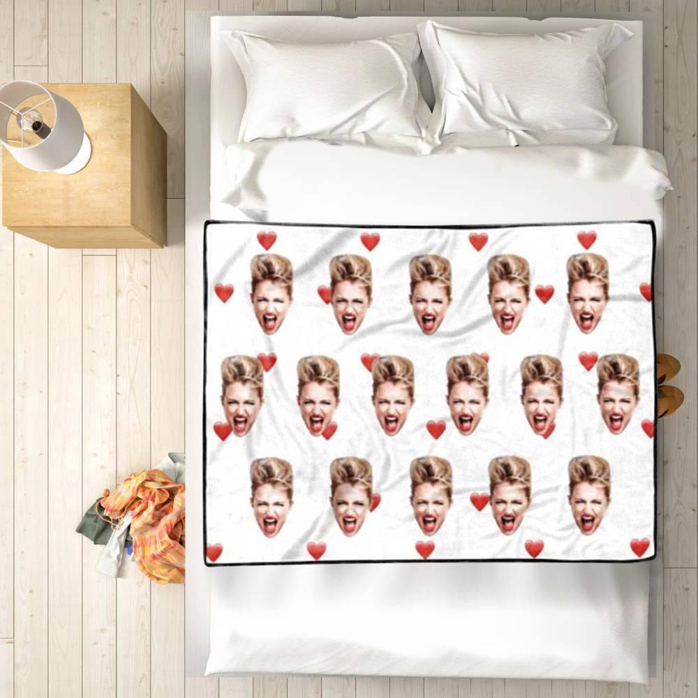 Personalised Photo Blankets Face Photo Blanket with Little Heart - soufeelus
