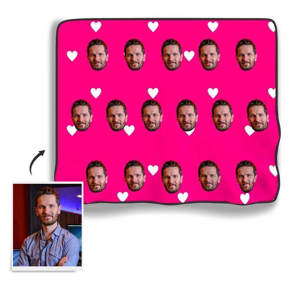 Personalised Photo Blankets Face Photo Blanket with Little Heart - soufeelus