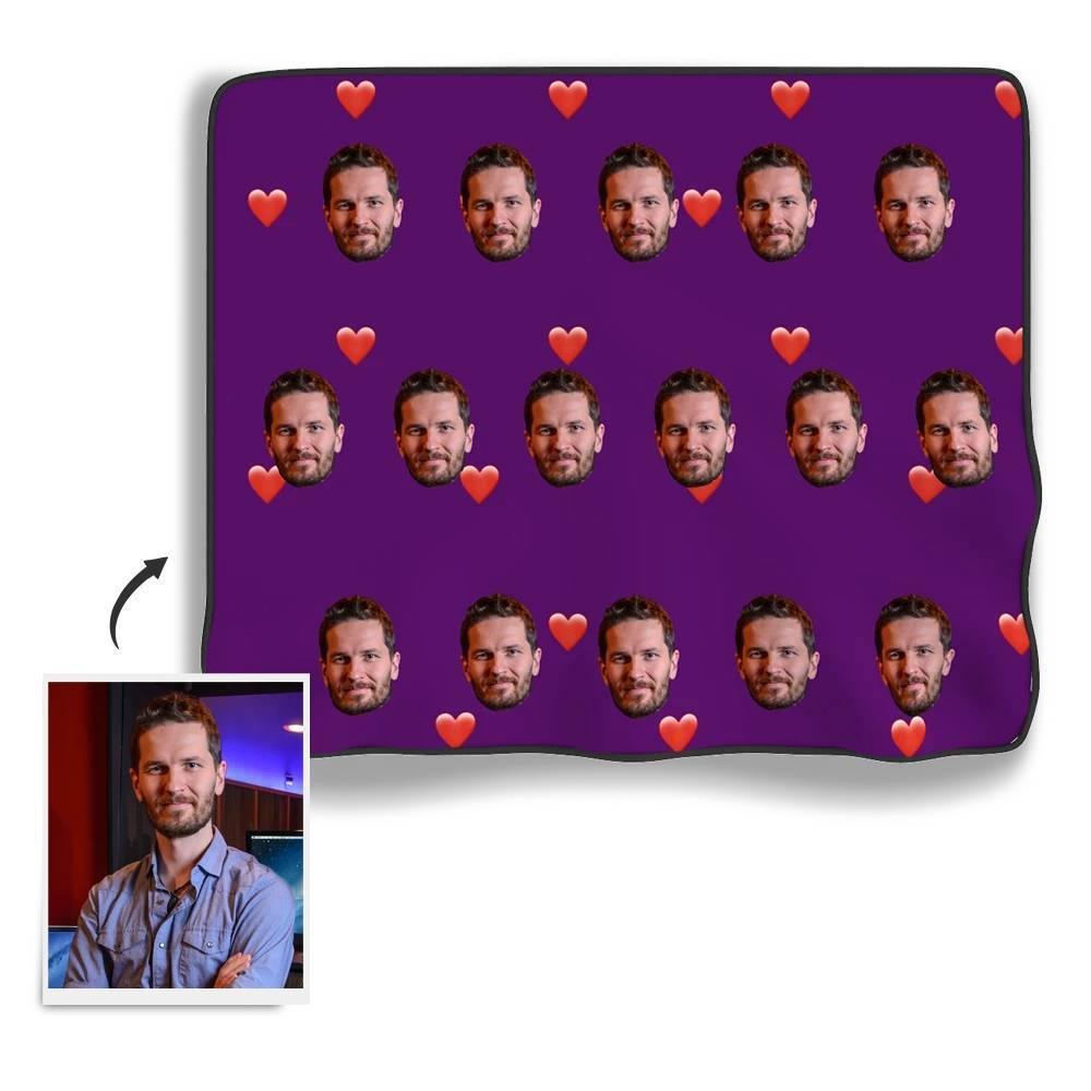 Personalised Photo Blankets Face Photo Blanket with Little Heart - soufeelus