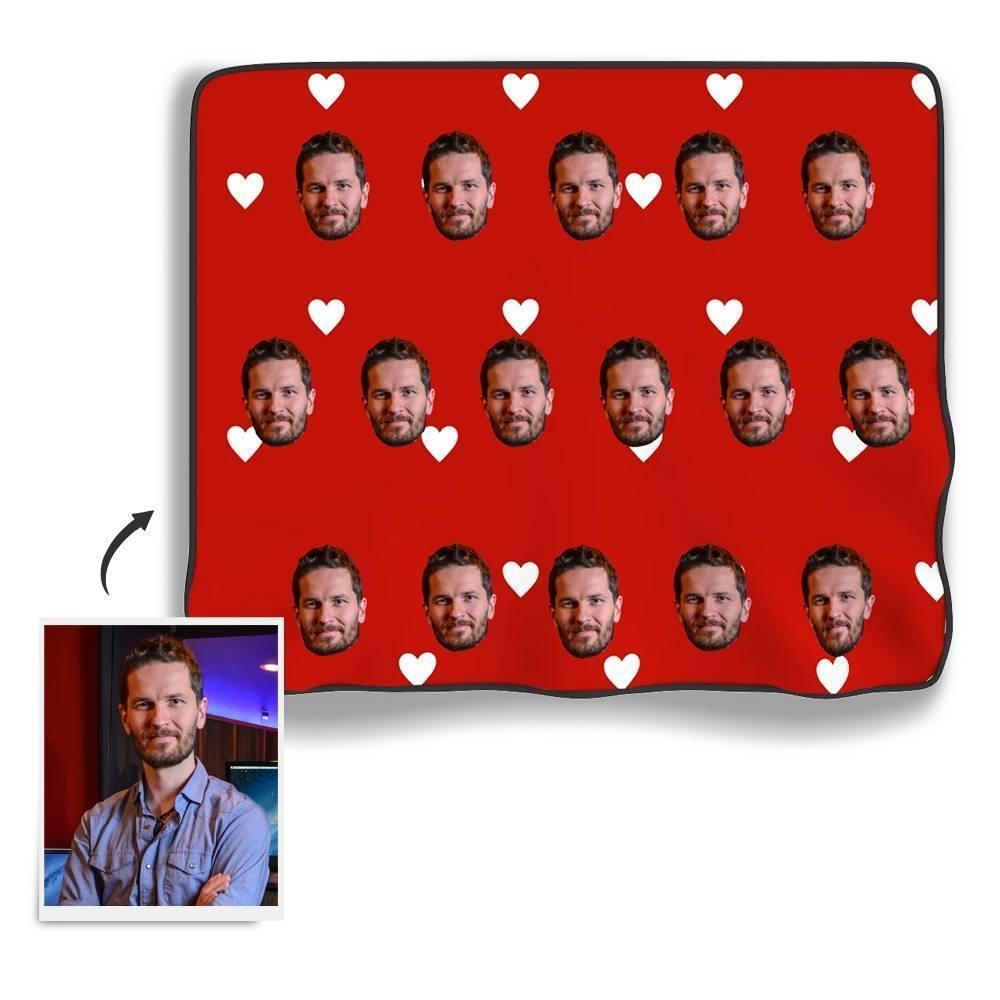 Personalised Photo Blankets Face Photo Blanket with Little Heart - soufeelus