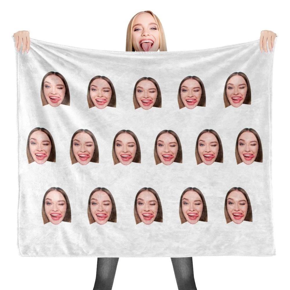 Christmas Gift Custom Blankets Personalised Photo Blankets Face Photo Blanket Simple Style - soufeelus
