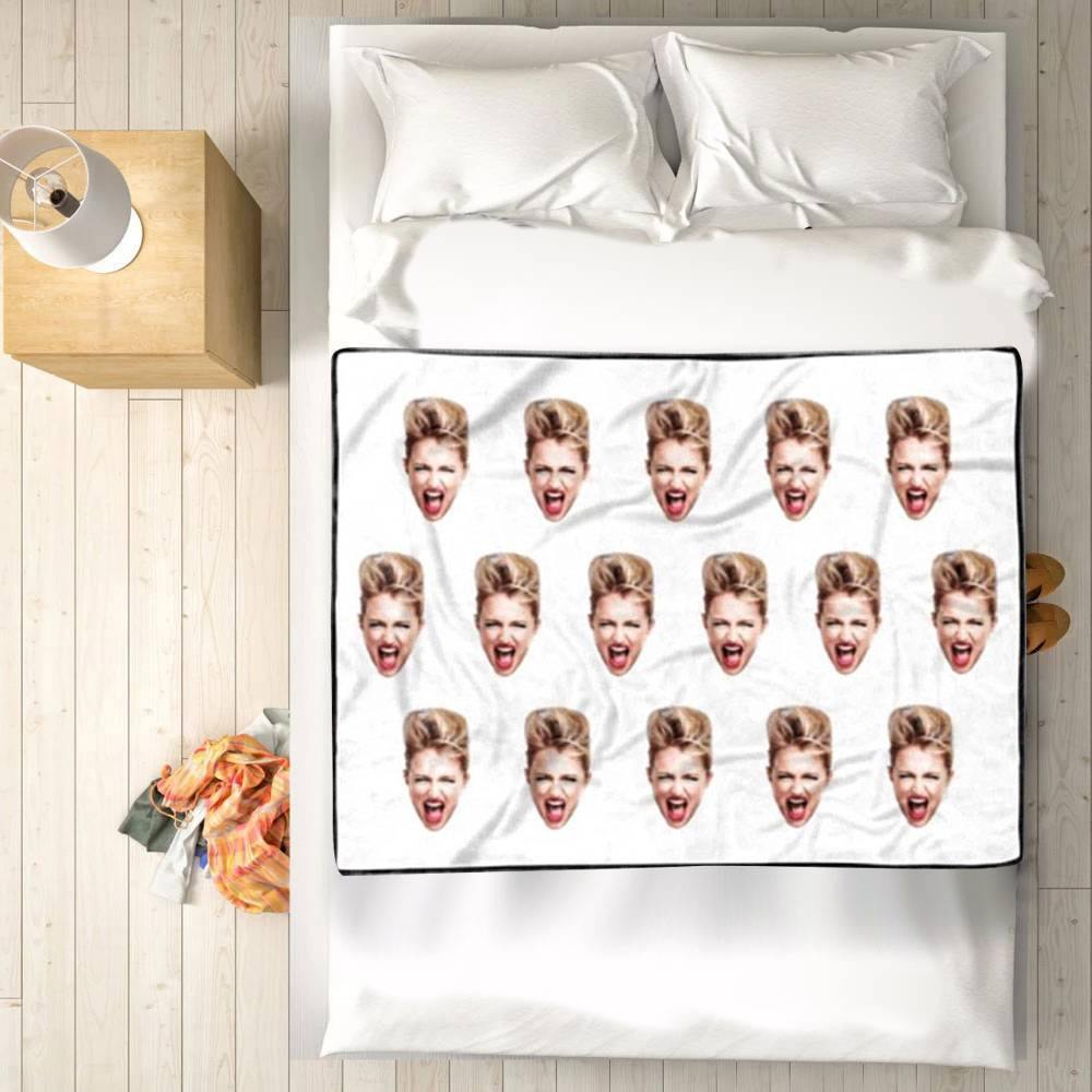 Christmas Gift Custom Blankets Personalised Photo Blankets Face Photo Blanket Simple Style - soufeelus