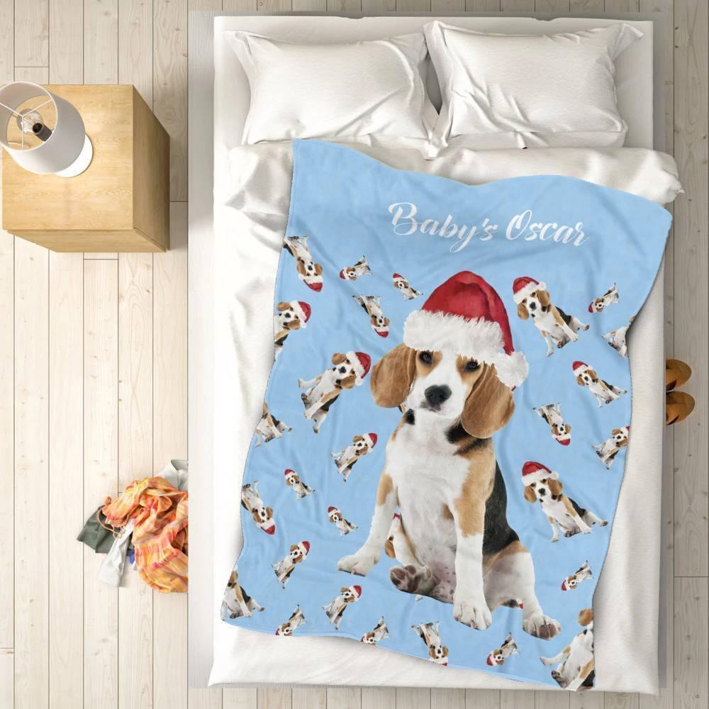 Custom Photo Blanket Christmas Fleece Blanket Pet Gift - soufeelus