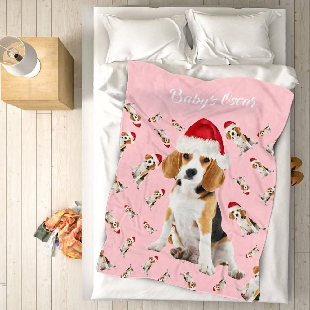 Custom Photo Blanket Christmas Fleece Blanket Pet Gift - soufeelus