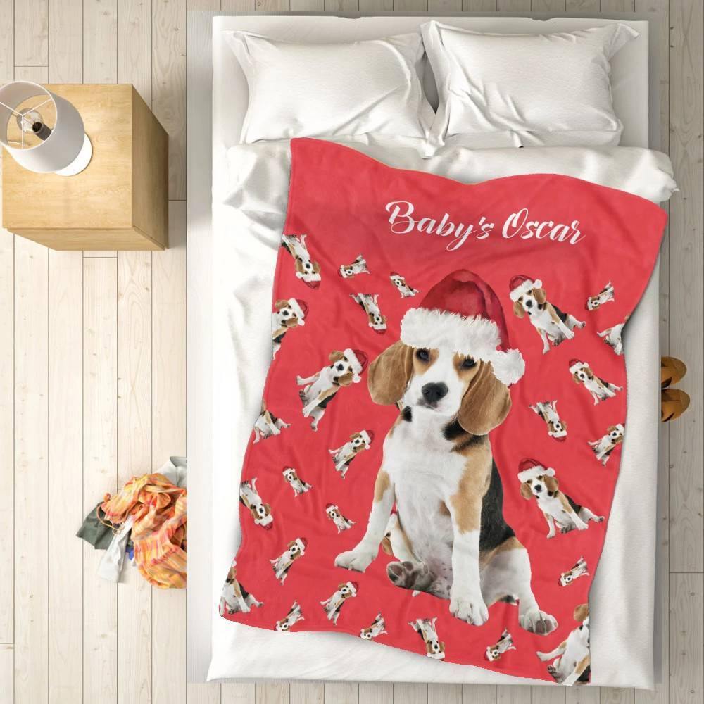 Custom Photo Blanket Christmas Fleece Blanket Pet Gift - soufeelus