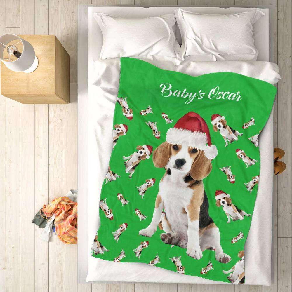 Custom Photo Blanket Christmas Fleece Blanket Pet Gift - soufeelus