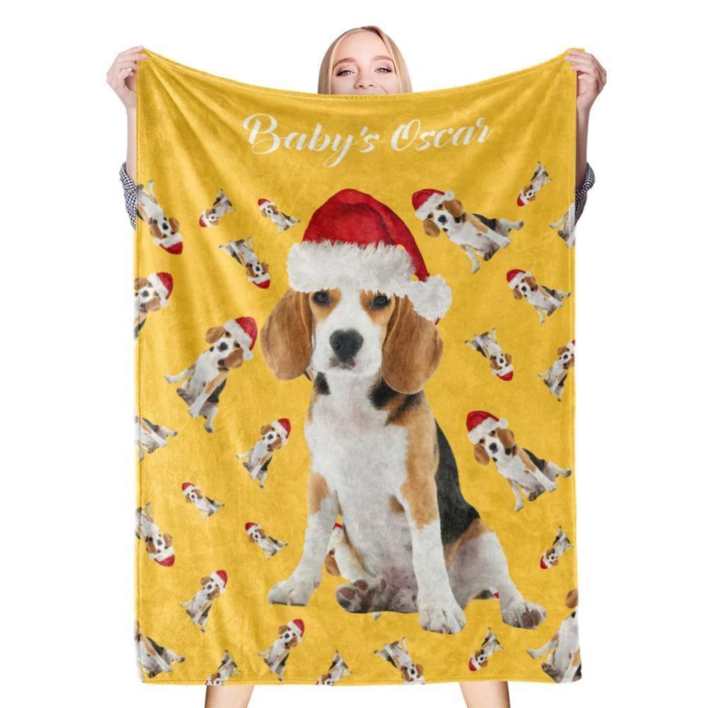 Custom Photo Blanket Christmas Fleece Blanket Pet Gift - soufeelus