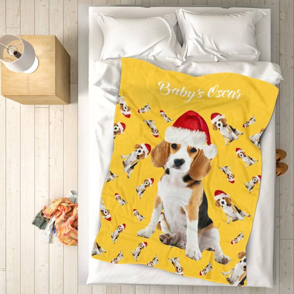 Custom Photo Blanket Christmas Fleece Blanket Pet Gift - soufeelus