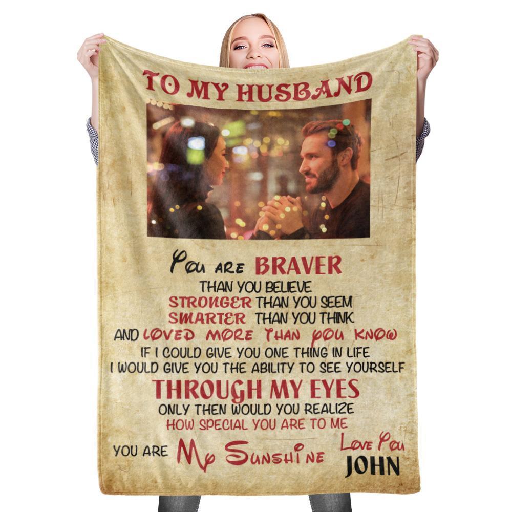 Personalized Custom To My Husband Blanket Valentine's Blanket Fleece Blanket