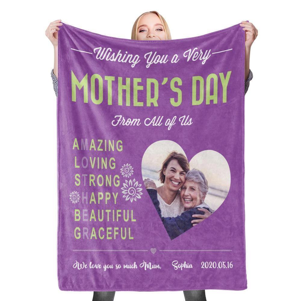 Custom Photo Blanket Mother Blanket Mom Blanket Mother In Law Blanket - Blanket For Mom - soufeelus