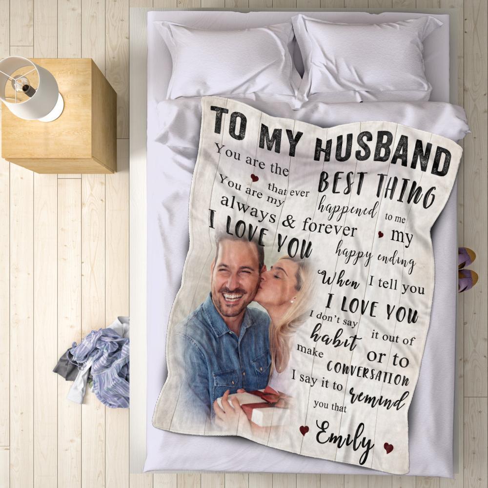 Anniversary Gift Custom Photo Blanket Painting With Couple Name Gift For Him