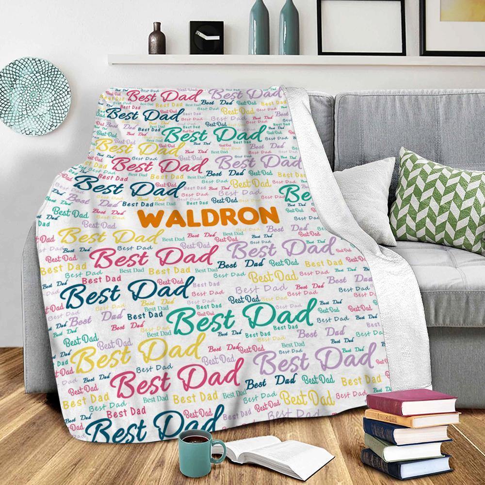 Custom Engraved Creative Blanket Father's Day Theme Memorial Gifts - soufeelus