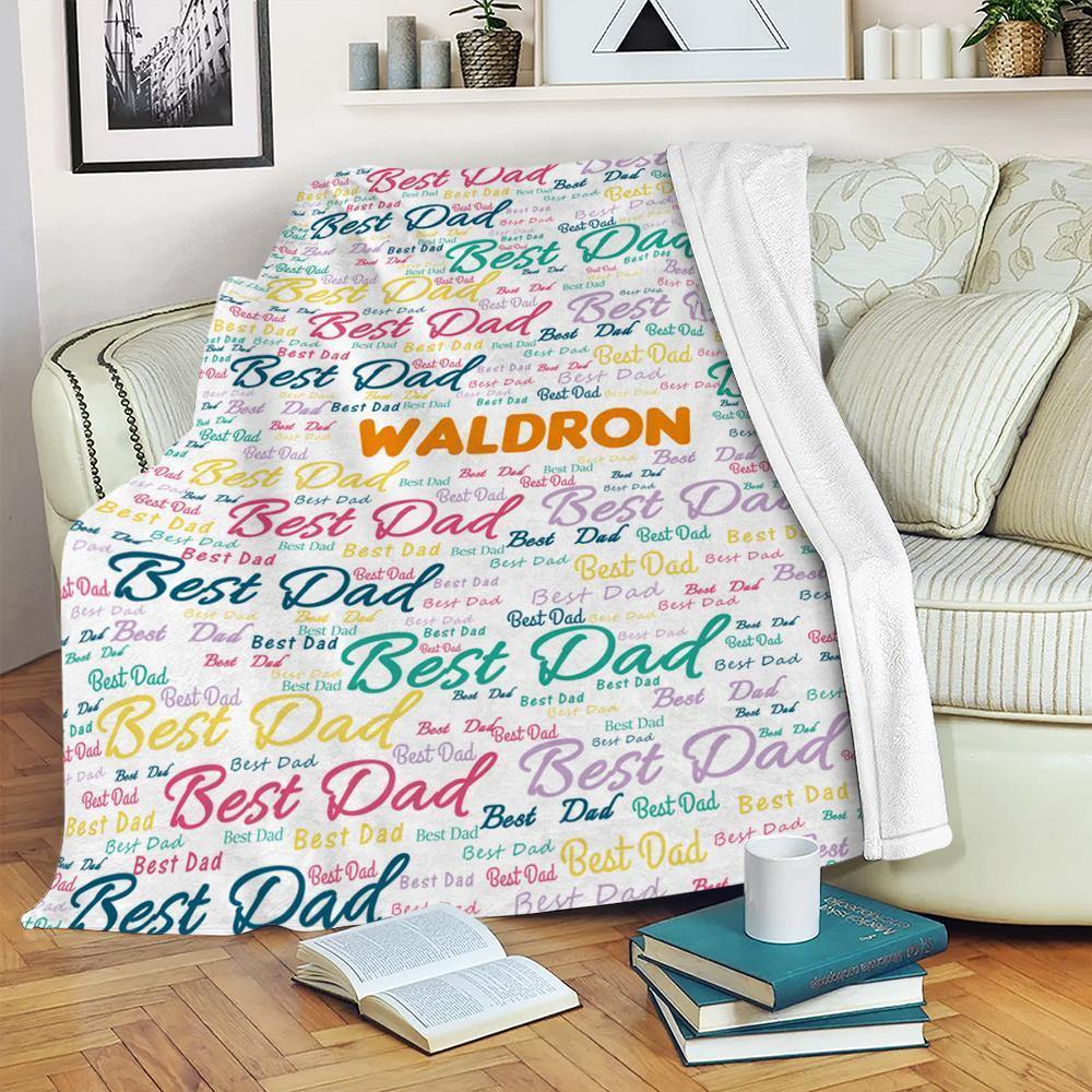 Custom Engraved Creative Blanket Father's Day Theme Memorial Gifts - soufeelus