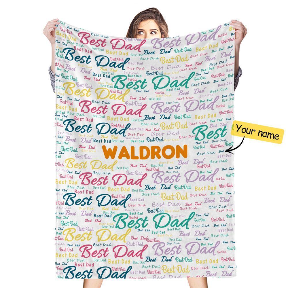 Custom Engraved Creative Blanket Father's Day Theme Memorial Gifts - soufeelus