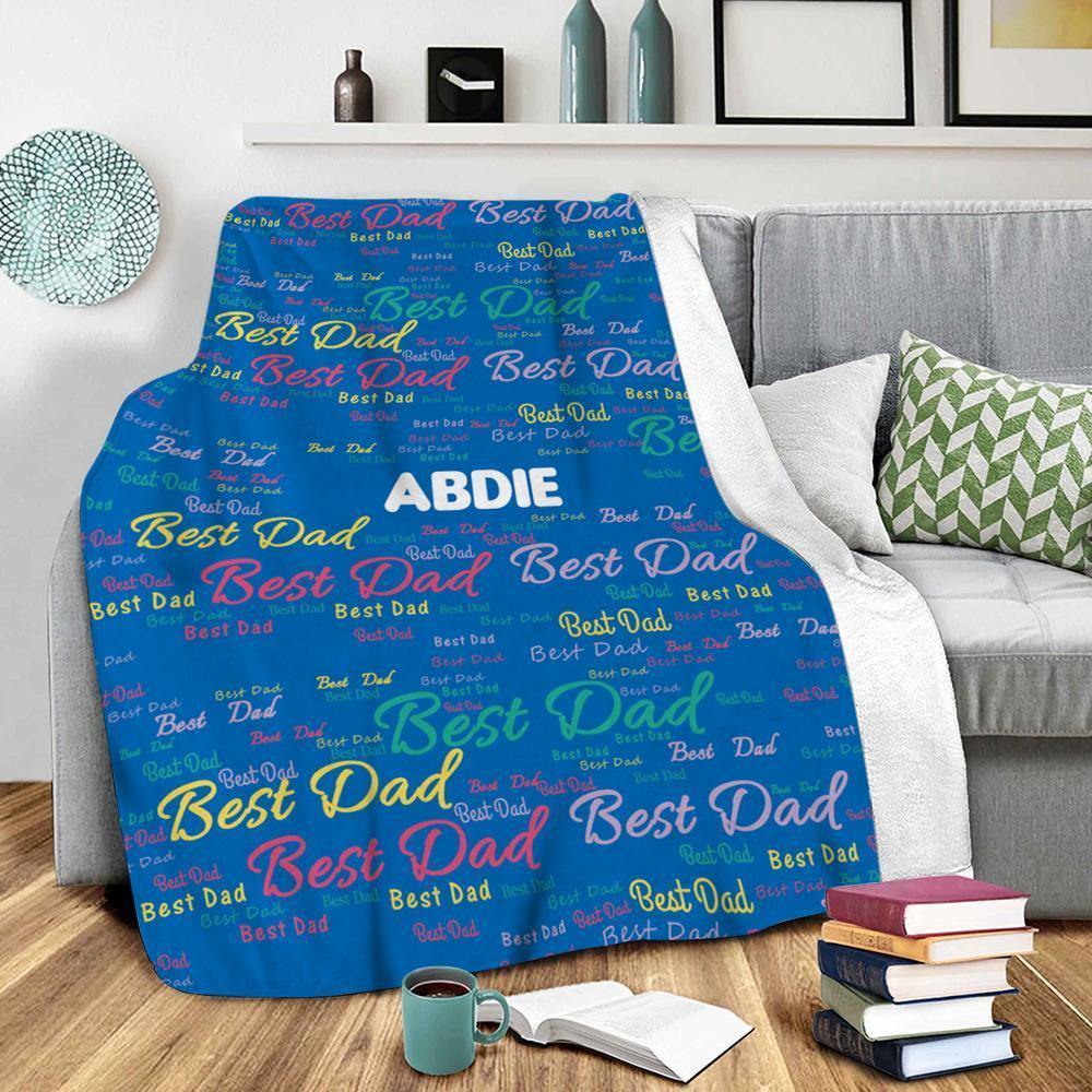 Custom Engraved Creative Blanket Father's Day Theme Memorial Gifts - soufeelus