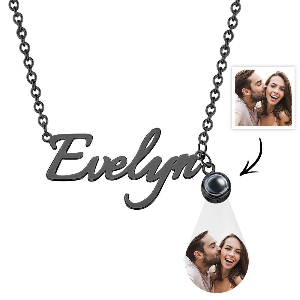 Soufeel Personalized Name And Picture Projection Necklace Creative Gift - soufeelus