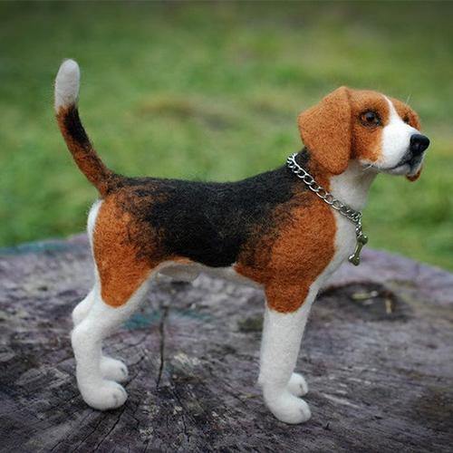 Custom Needle Felted Dog Ornament, Felt Dog Portrait Memorial Gift for Dog Lovers with Free Gift Box - soufeelus