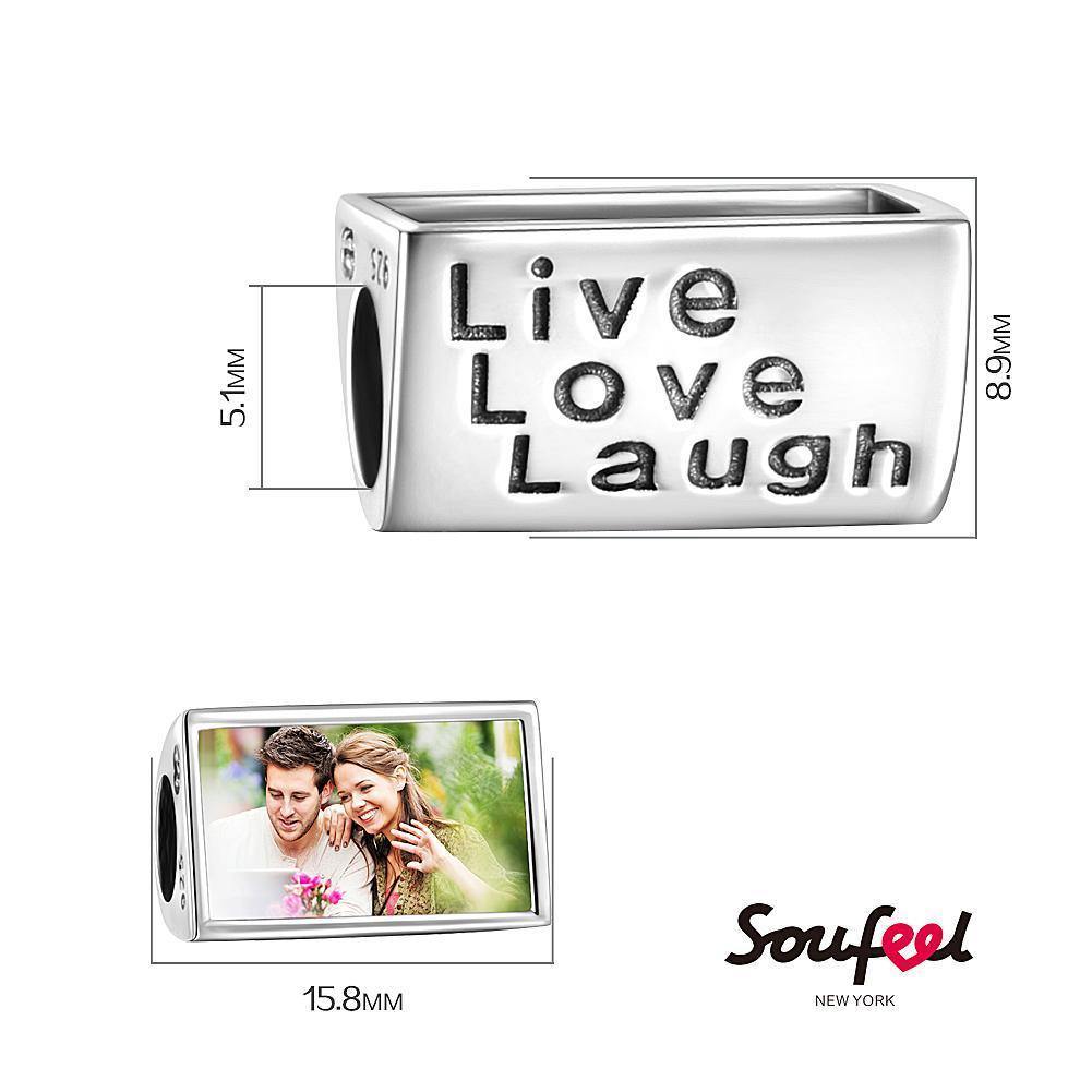 Live Love Laugh Photo Charm Silver - soufeelus