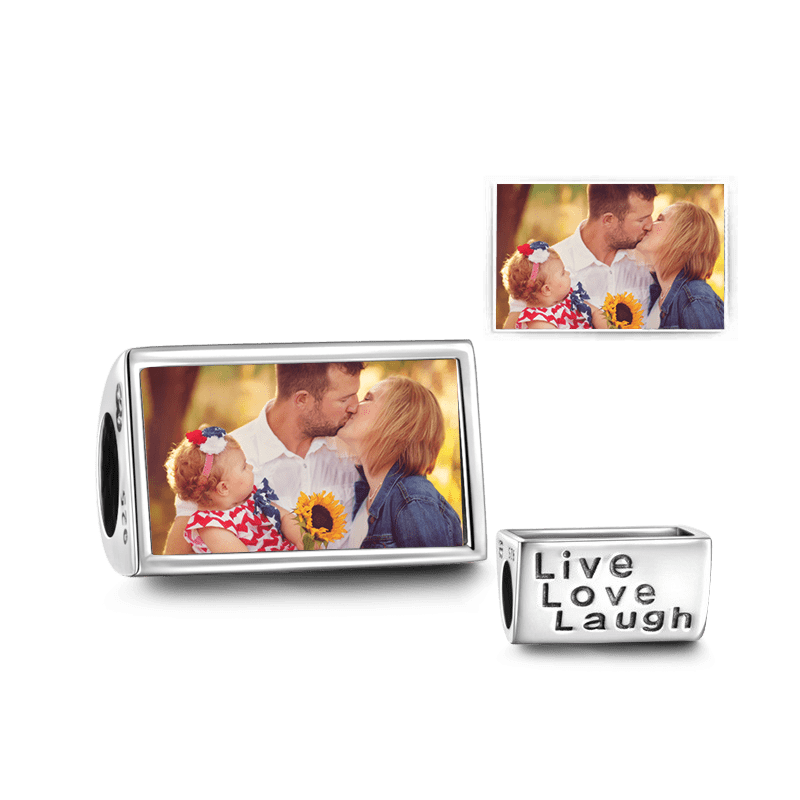 Live Love Laugh Photo Charm Silver - soufeelus