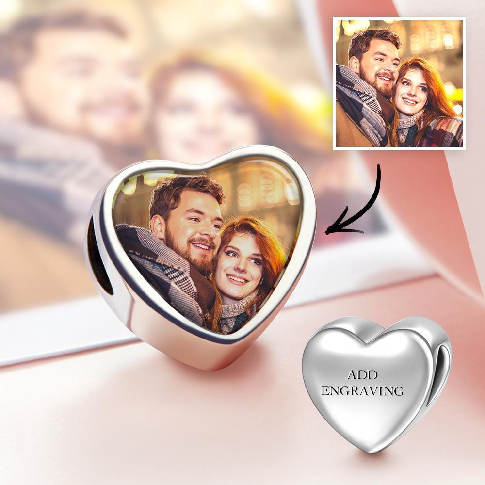 Valentine's Day Gift Engraved Heart Photo Charm