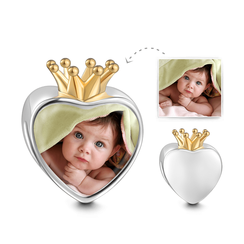 Crown Photo Charm 18k Gold Plated Silver - soufeelus
