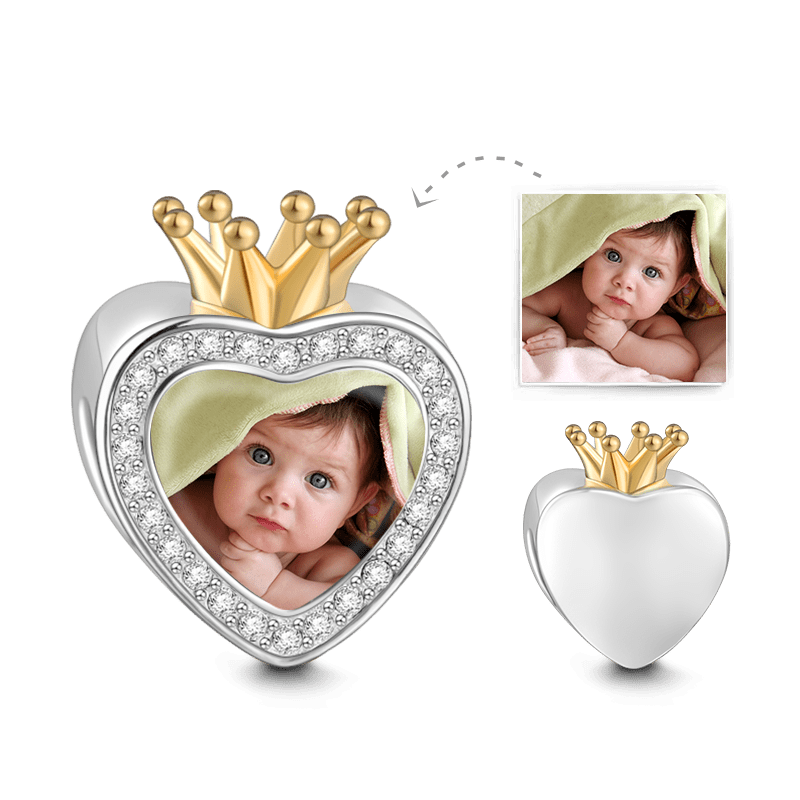 Crown Soufeel Crystal Photo Charm 18k Gold Plated Silver - soufeelus