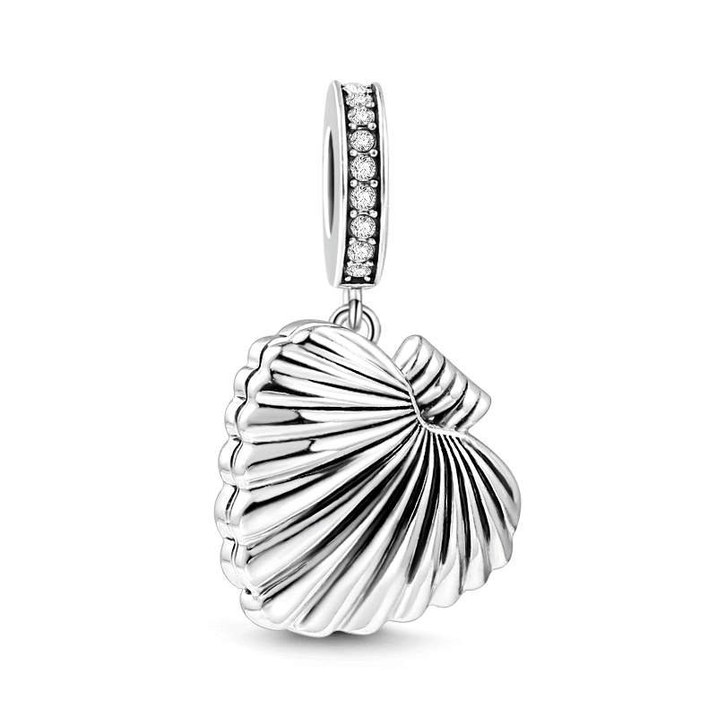 Shell Locket Photo Charm Silver - soufeelus